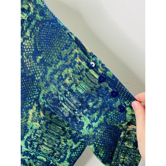 Clara Sun Woo Oversized Snake Print Dolman Top Womens XS Boxy Maximalist Chic - Picture 8 of 11